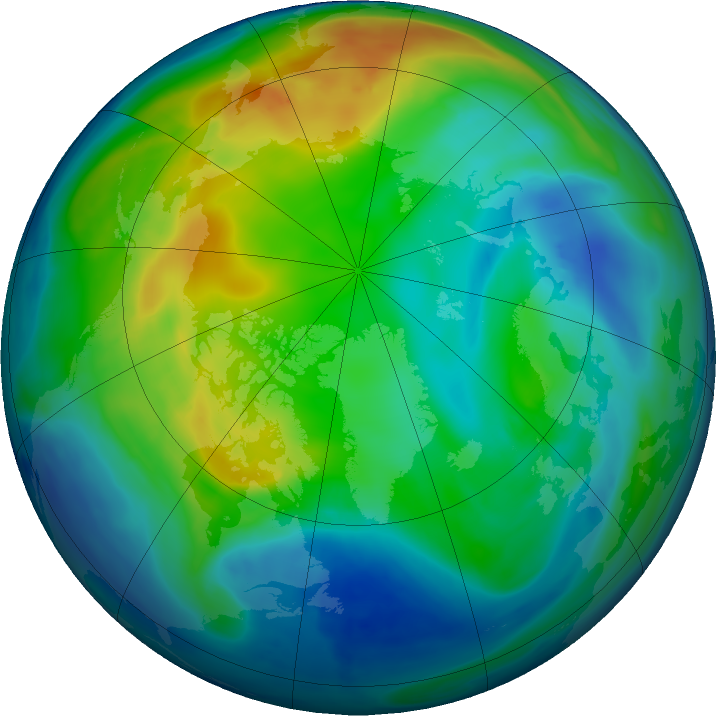 Arctic ozone map for 20 November 2016